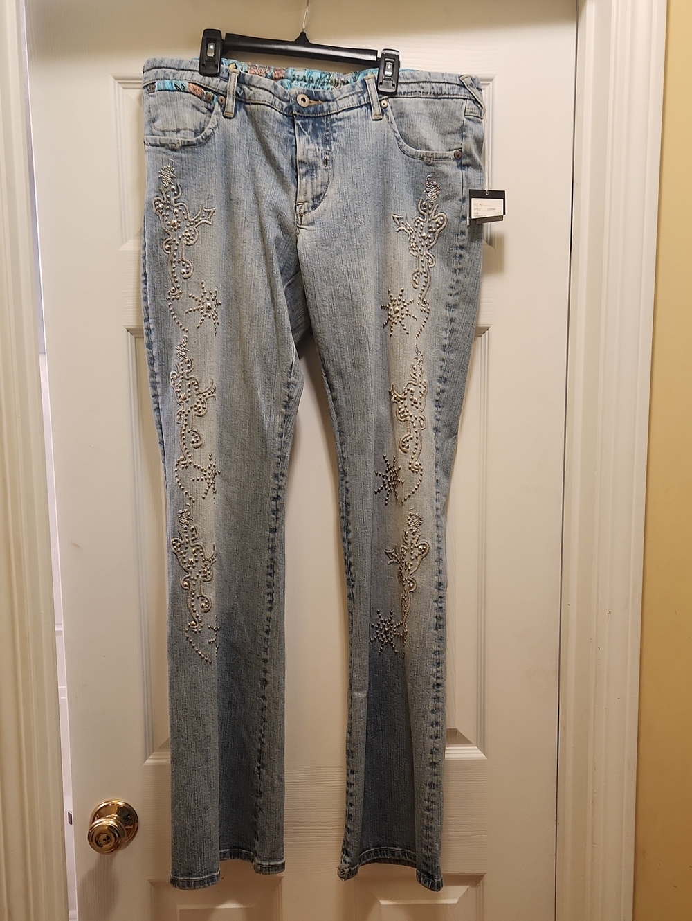 Parasuco Light Blue Embellished Boot Cut Jeans